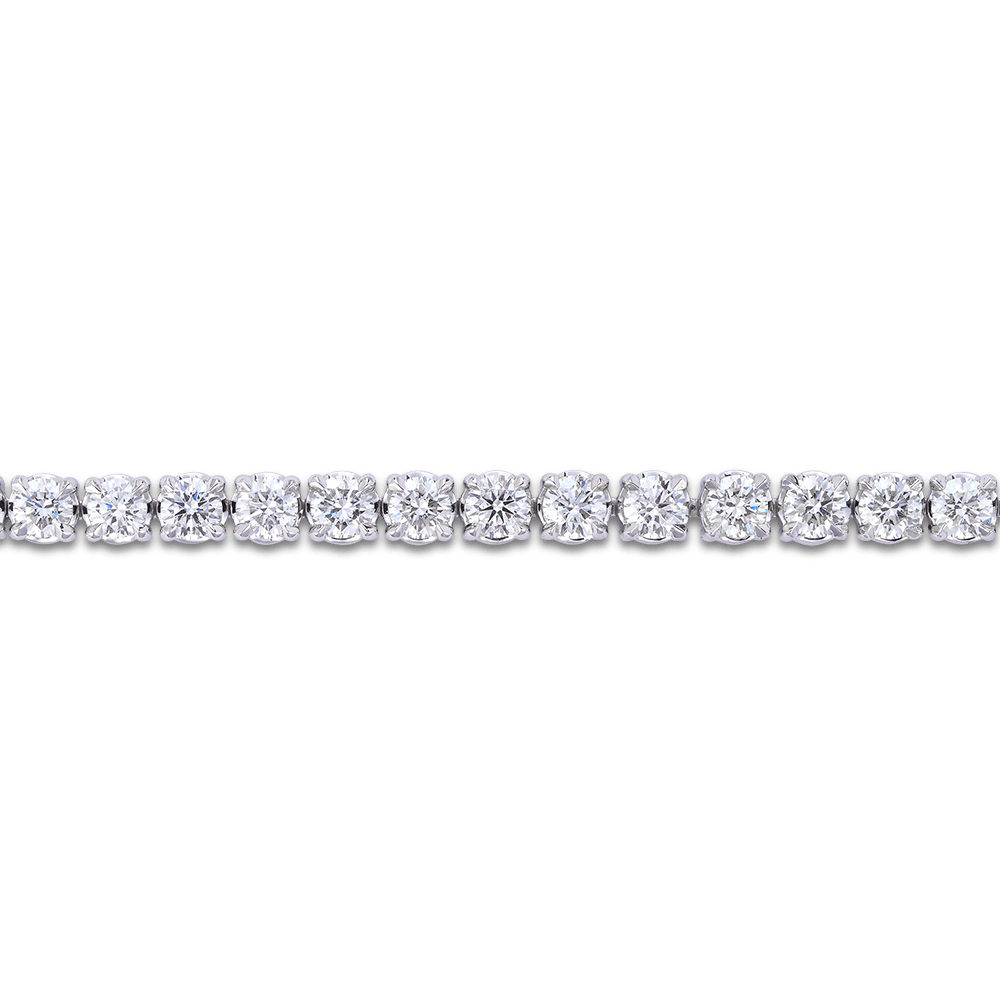 7.25 Carat Graduated Diamond Tennis Necklace in 18ct White Gold Hardy Brothers 