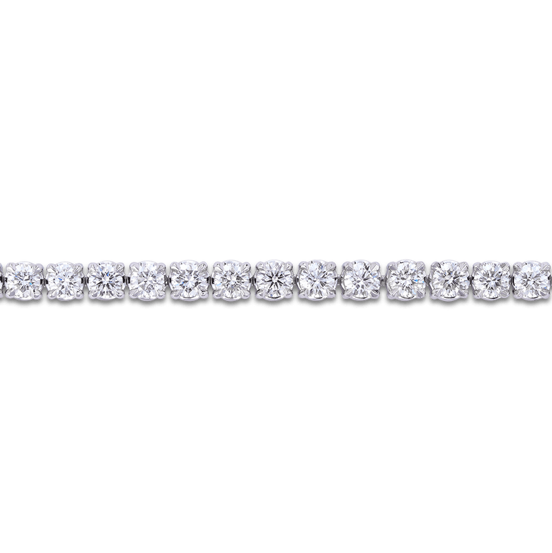 7.25 Carat Graduated Diamond Tennis Necklace in 18ct White Gold Hardy Brothers 