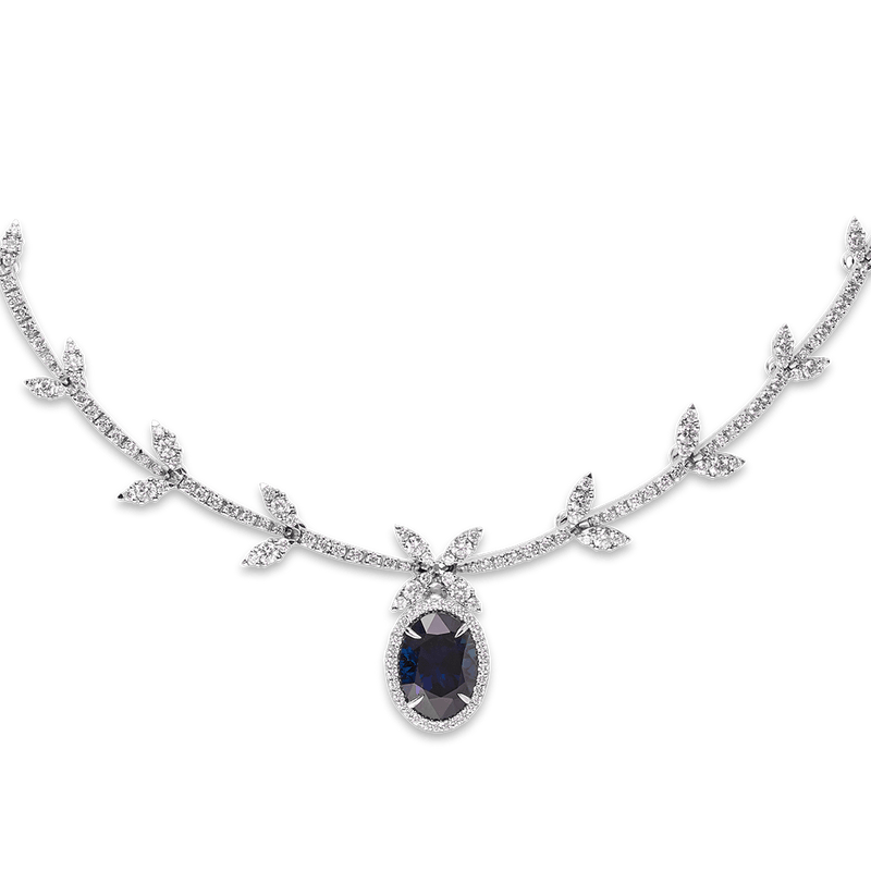 Vault 7.56 Carat Australian Sapphire and Diamond Necklace Hardy Brothers Jewellers
