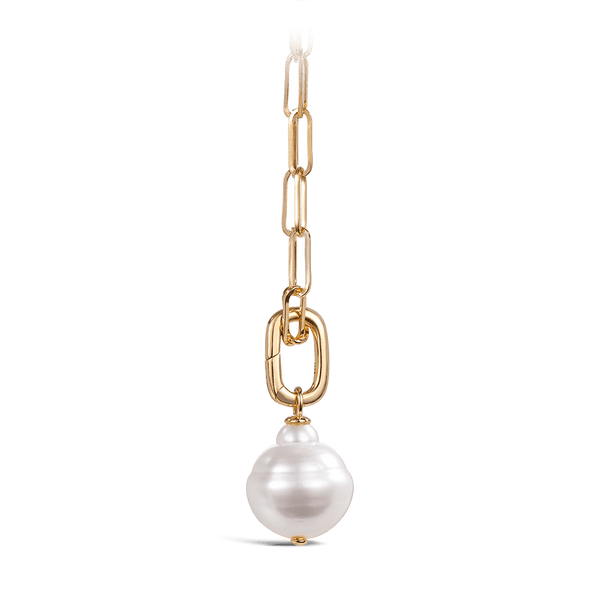 Paperclip Baroque South Sea Pearl Necklace in 18ct Yellow Gold  Hardy Brothers Jewellers