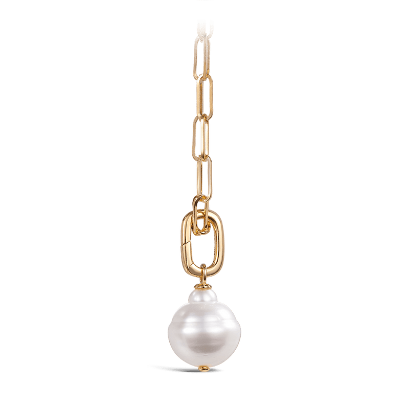 Paperclip Baroque South Sea Pearl Necklace in 18ct Yellow Gold  Hardy Brothers Jewellers