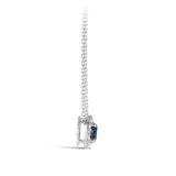 Halo Sapphire and Diamond Pendant in 18ct White Gold Hardy Brothers 