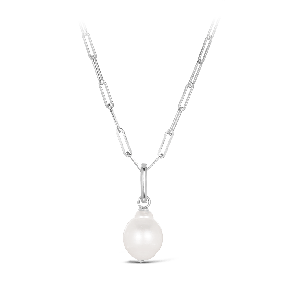 Paperclip Baroque South Sea Pearl Necklace in Silver Hardy Brothers Jewellers