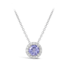 Halo Tanzanite and Diamond Pendant in 18ct White Gold Hardy Brothers 