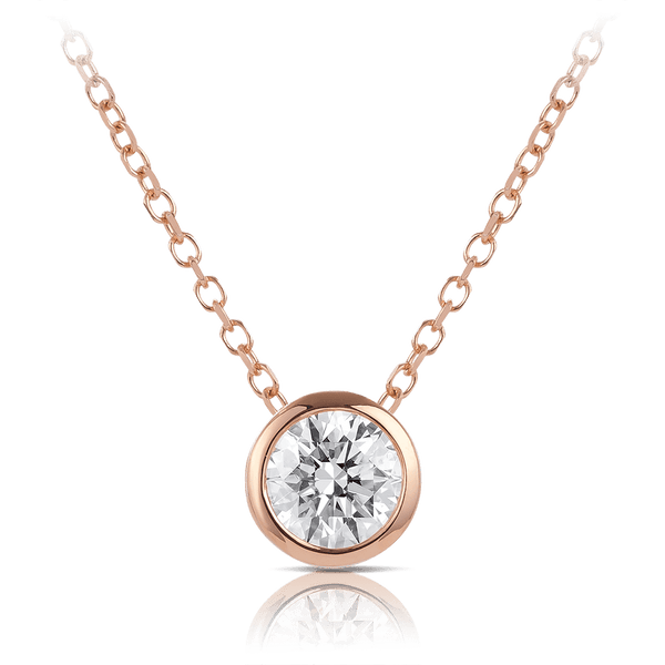 Quintessential 0.70 Carat Diamond Pendant in 18ct Rose Gold