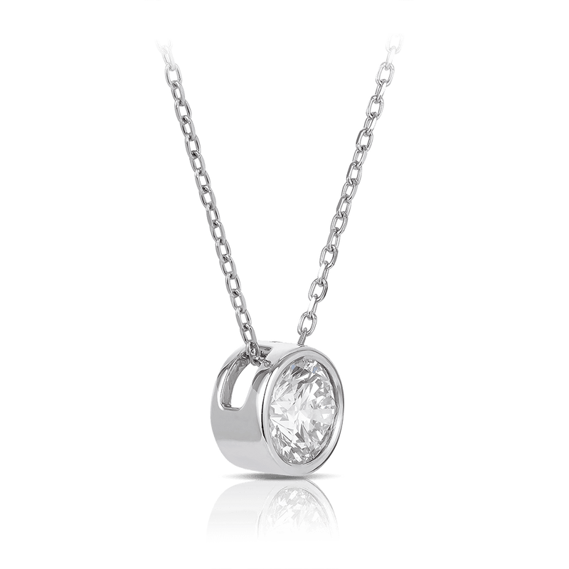 Quintessential 1.00c Carat Diamond Pendant in 18ct White Gold Hardy Brothers 