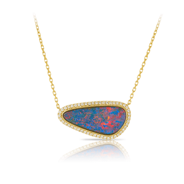 Australian Opal and Diamond Necklace Hardy Brothers Jewellers