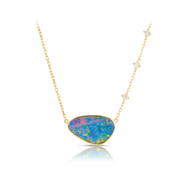 Australian Opal and Diamond Necklace Hardy Brothers Jewellers