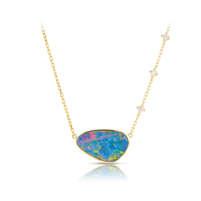Australian Opal and Diamond Necklace Hardy Brothers Jewellers