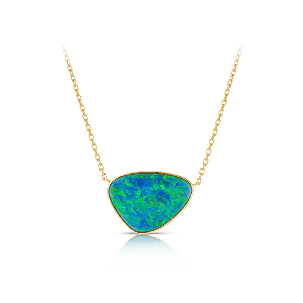 Australian Opal Necklace in 18ct Yellow Gold Hardy Brothers Jewellers