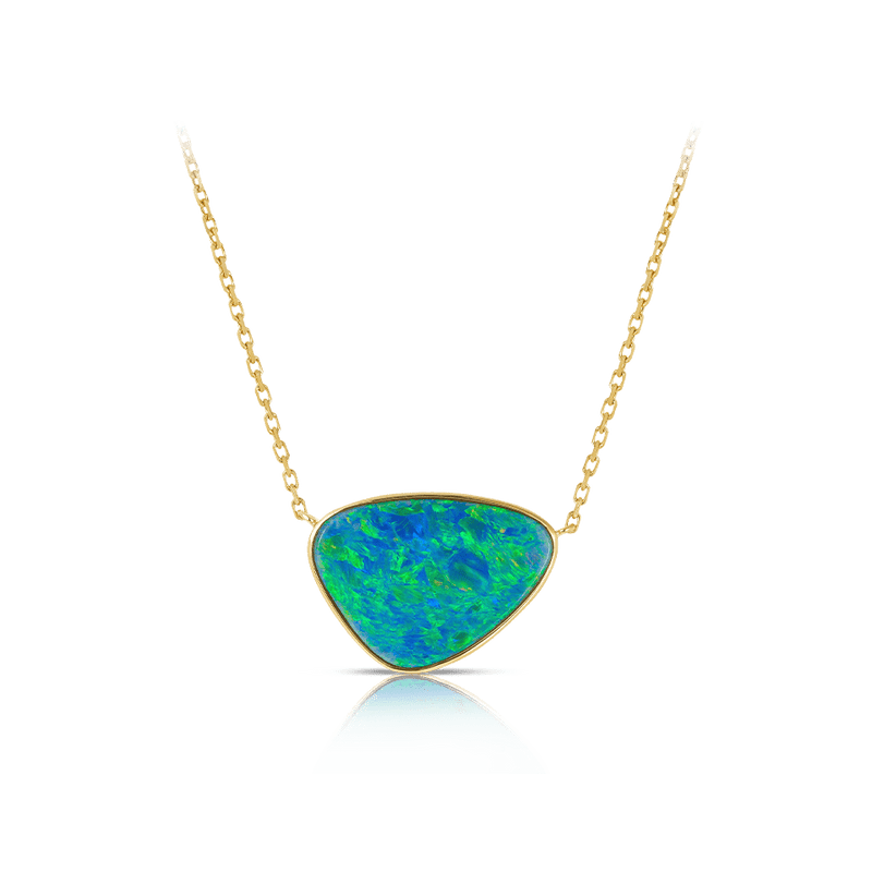 Australian Opal Necklace in 18ct Yellow Gold Hardy Brothers Jewellers