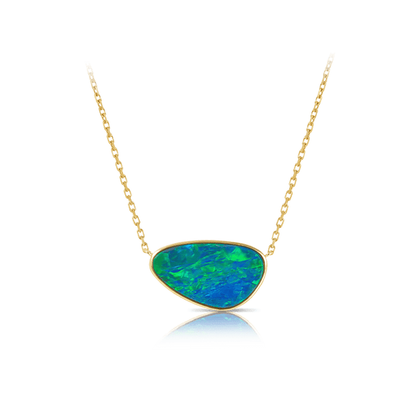 Australian Opal Necklace in 18ct Yellow Gold Hardy Brothers Jewellers