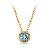 Quintessential Colour Aquamarine Pendant in 18ct Yellow Gold Hardy Brothers 