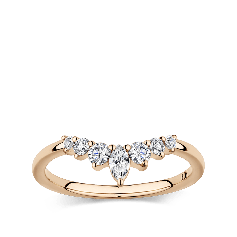0.34 Carat Contour Diamond Wedding Ring in 18ct Rose Gold Hardy Brothers 