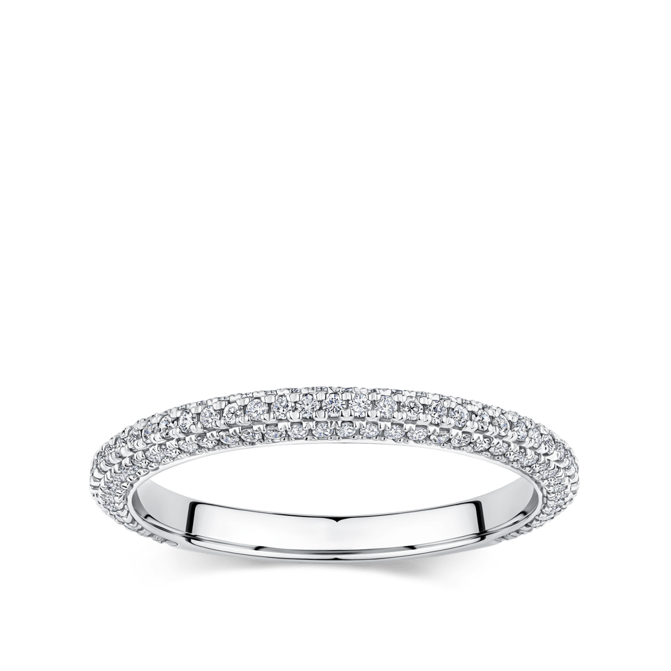 Raffiné 0.45 Carat Triple Pavé Diamond Ring in 18ct White Gold Hardy Brothers 