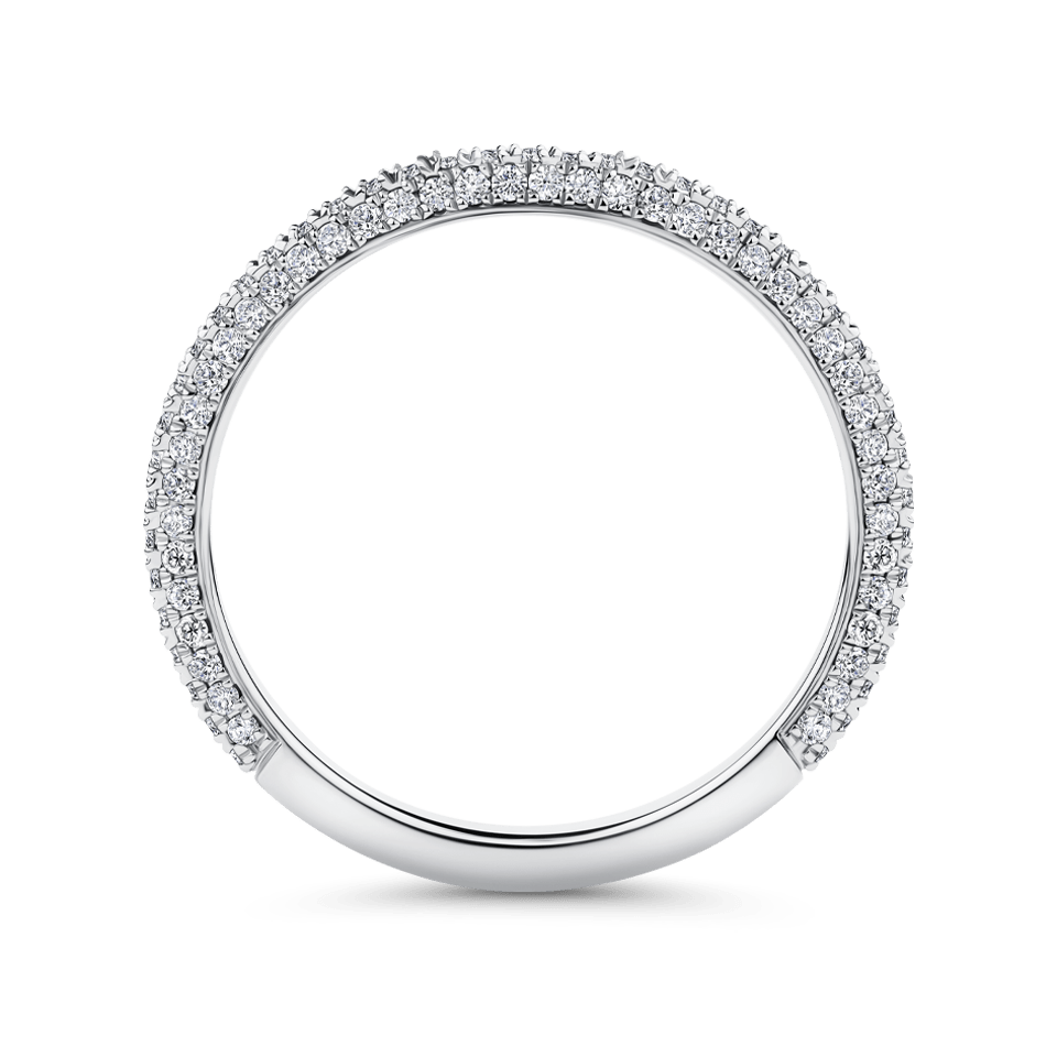 Raffiné 0.45 Carat Triple Pavé Diamond Ring in 18ct White Gold Hardy Brothers 