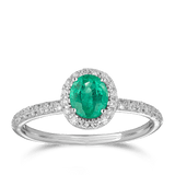 Emerald and Diamond Ring in 18ct White Gold Hardy Brothers 