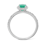 Emerald and Diamond Ring in 18ct White Gold Hardy Brothers 