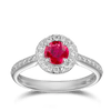 0.81ct Ruby and Diamond Halo Ring Hardy Brothers Jewellers