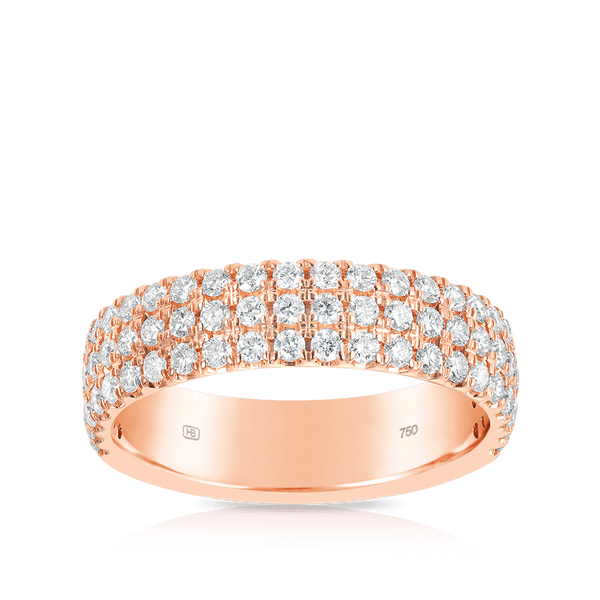 Rose gold diamond band ring deals