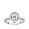 Raffiné 1.00 Carat Halo Engagement Ring in 18ct White Gold Hardy Brothers Jewellers