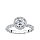 Raffiné 1.00 Carat Halo Engagement Ring in 18ct White Gold Hardy Brothers Jewellers