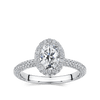 Raffiné 1.00 Carat Oval Halo Engagement Ring in 18ct White Gold Hardy Brothers 