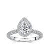 Raffiné 1.00 Carat Pear Halo Engagement Ring in 18ct White Gold Hardy Brothers 