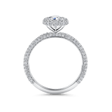 Raffiné 1.00 Carat Pear Halo Engagement Ring in 18ct White Gold Hardy Brothers 