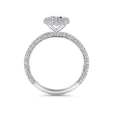 Raffiné 1.00 Carat Oval Halo Engagement Ring in 18ct White Gold Hardy Brothers 