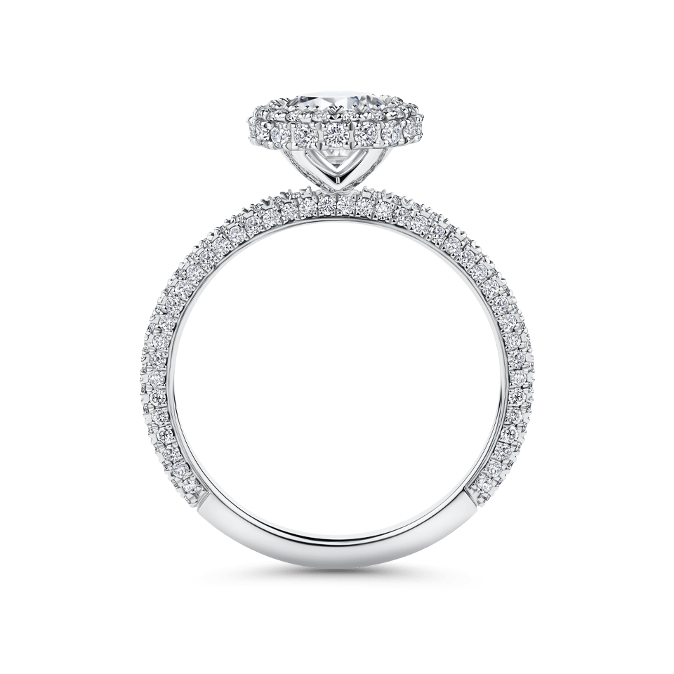Raffiné 1.00 Carat Halo Engagement Ring in 18ct White Gold Hardy Brothers Jewellers