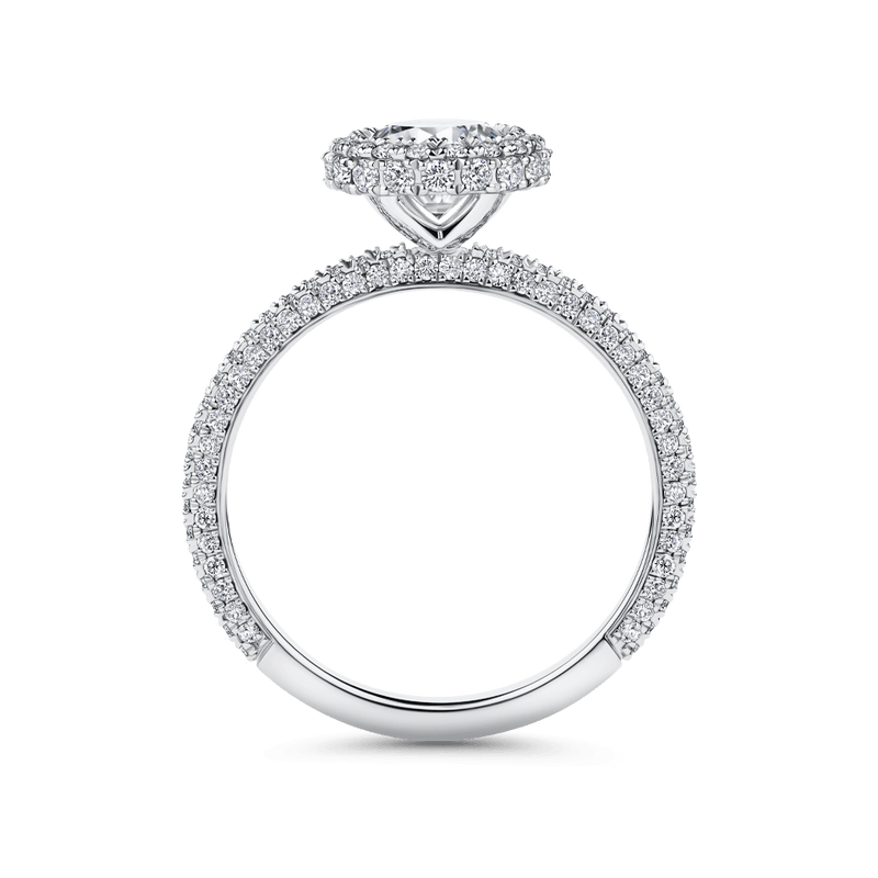 Raffiné 1.00 Carat Halo Engagement Ring in 18ct White Gold Hardy Brothers Jewellers