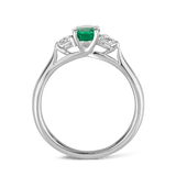 Emerald and Diamond Ring in 18ct White Gold Hardy Brothers 