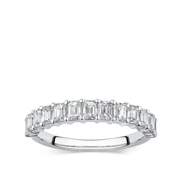 1.10 Carat Emerald Cut Diamond Wedding Ring in 18ct White Gold Hardy Brothers 