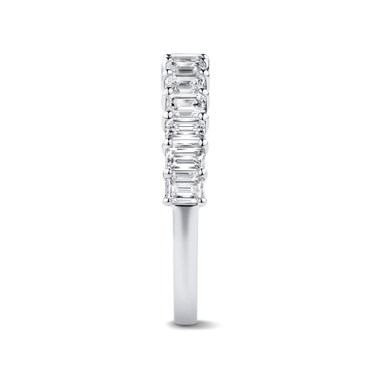 1.10 Carat Emerald Cut Diamond Wedding Ring in 18ct White Gold Hardy Brothers 