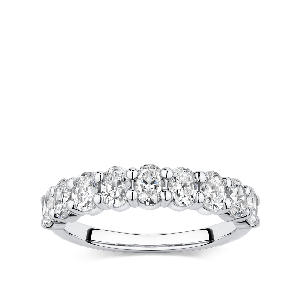 1.21 Carat Oval Cut Diamond Wedding Ring in 18ct White Gold Hardy Brothers 