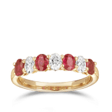 Oval Cut Ruby and Diamond Ring in 18ct Yellow Gold Hardy Brothers 