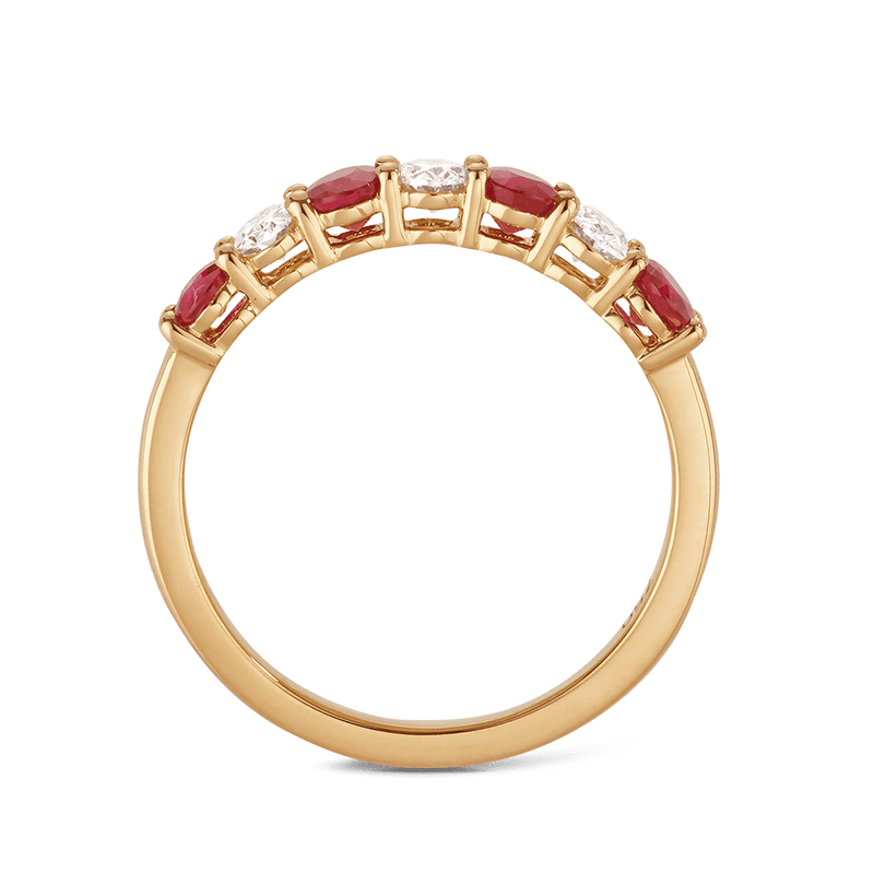 Oval Cut Ruby and Diamond Ring in 18ct Yellow Gold Hardy Brothers 
