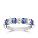 Oval Cut Sapphire and Diamond Ring in 18ct White Gold Hardy Brothers 