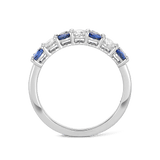 Oval Cut Sapphire and Diamond Ring in 18ct White Gold Hardy Brothers 