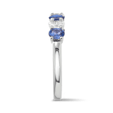 Oval Cut Sapphire and Diamond Ring in 18ct White Gold Hardy Brothers 