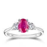 Ruby and Diamond Ring in 18ct White Gold Hardy Brothers 