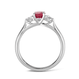 Ruby and Diamond Ring in 18ct White Gold Hardy Brothers 