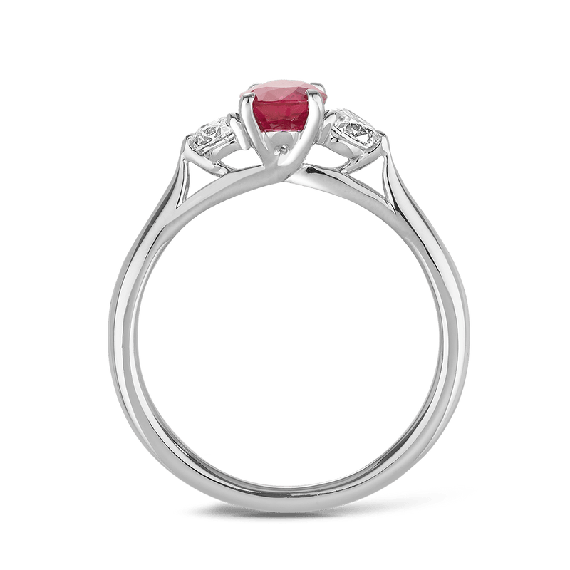 Ruby and Diamond Ring in 18ct White Gold Hardy Brothers 