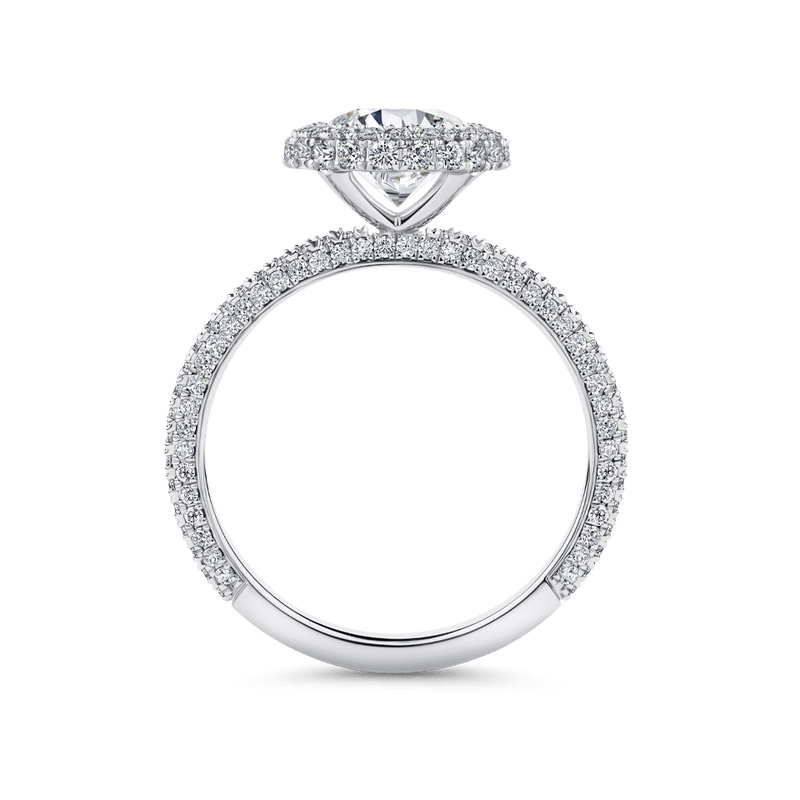 Raffiné 1.50 Carat Halo Engagement Ring in 18ct White Gold Hardy Brothers 