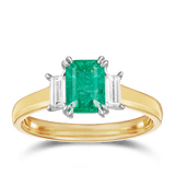 1.60ct Emerald and Baguette Diamond Ring Hardy Brothers Jewellers