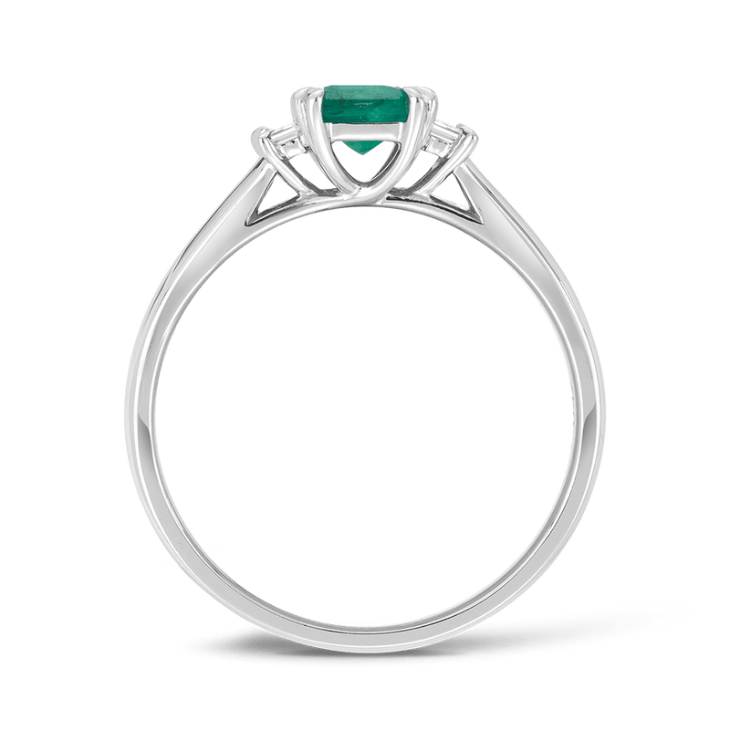 1.60ct Emerald and Baguette Diamond Ring Hardy Brothers Jewellers