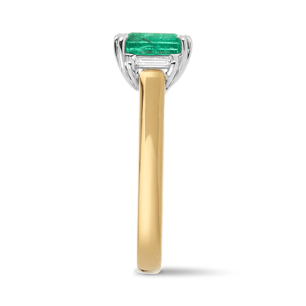 1.60ct Emerald and Baguette Diamond Ring Hardy Brothers Jewellers