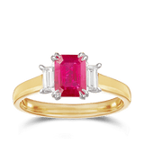 1.60ct Ruby and Baguette Diamond Ring Hardy Brothers Jewellers