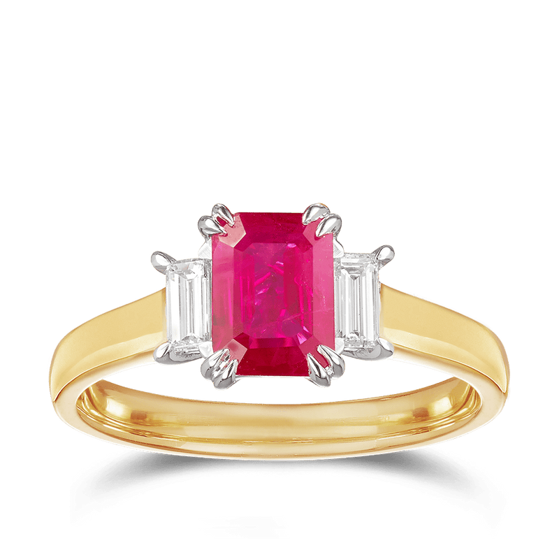 1.60ct Ruby and Baguette Diamond Ring Hardy Brothers Jewellers